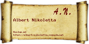 Albert Nikoletta névjegykártya