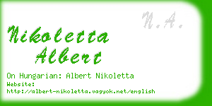 nikoletta albert business card